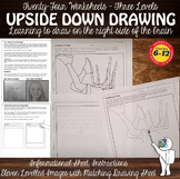 Upside Down Drawing Worksheet, Middle, High School Art Wor
