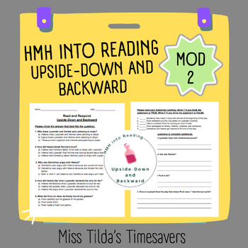 Preview of Upside-Down and Backward - Grade 6 HMH into Reading