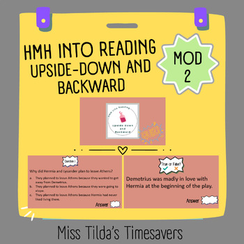 Preview of Upside-Down and Backward Quiz - Grade 6 HMH into Reading