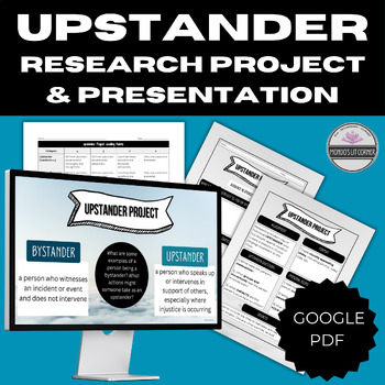 Preview of Upstander Research Project and Presentation - Middle and High School