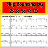 Upwards Skip Counting by 2s 3s 5s 7s 10 on a Number Line W