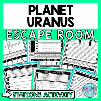 Preview of Uranus Escape Room Stations - Reading Comprehension Activity - Solar System