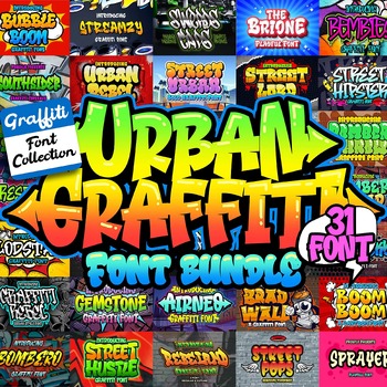 Preview of Urban Graffiti Font Bundle - 31 Premium Fonts