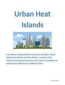 Preview of Urban Heat Islands Worksheet - Grades 8-11