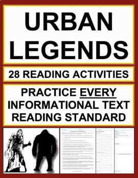 Preview of Urban Legends Nonfiction Reading Passages & Questions (Printable & Digital)