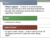 Urban Legends Powerpoint - Creative writing and research a
