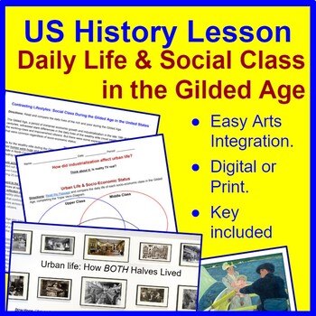 Preview of Urban Life and Socioeconomic Class in the Gilded Age: Complete US History Lesson