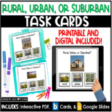 Urban, Rural, & Suburban Communities | Social Studies Task