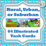 Rural, Urban, Suburban Task Cards - A Community Unit Suppliment