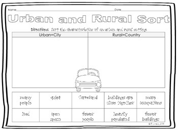 Urban and Rural Sort by WILL WORK 4 APPLES | TPT