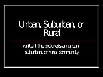 Preview of Urban/Suburban/Rural Powerpoint and Interactive Quiz