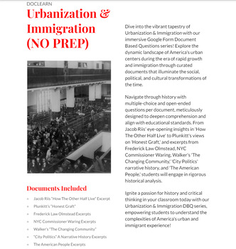 Preview of Urbanization & Immigration Bundle DBQ/RLAH: No Prep, Self Grading, US I, APUSH