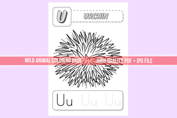 Preview of Urchin Animal Coloring & Writing Exercise
