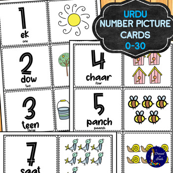 Preview of Urdu Numbers Picture Cards 0-30