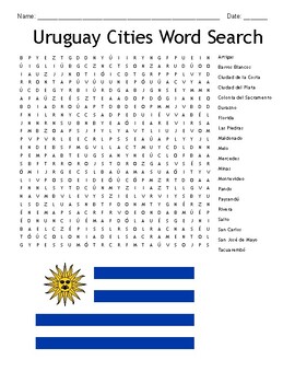 Preview of Uruguay Cities Word Search