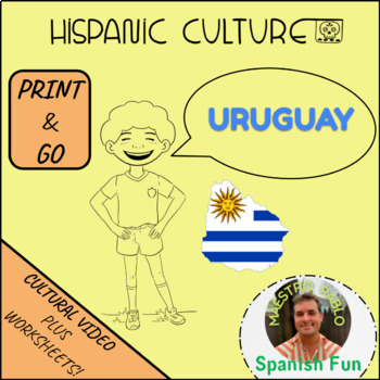 Preview of Uruguay / Cultural Video Lesson and Worksheets Chivito sándwich, Eduardo Mateo