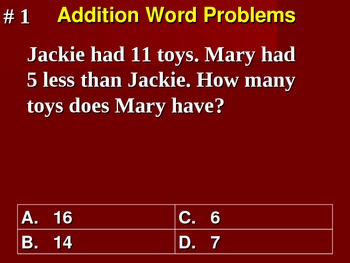Preview of Use Addition and Subtraction To Solve Word Problems - 2 Sets of 20 Word Problems