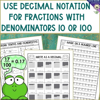 Preview of Use Decimal Notation for Fractions with Denominators 10 or 100 Tenths Hundredths