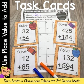 Preview of Use Place Value to Add Task Cards