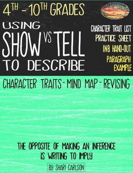 Preview of REVISING: Using SHOW vs TELL  ~ PDF & ONLINE Google SLIDES Activity
