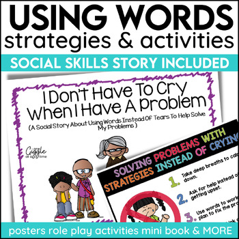 Preview of Social Stories Using Words Calm Down Self Control Strategies Visuals Activities 