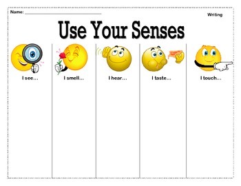 Preview of Use Your Senses! Sensory Detail Graphic Organizer