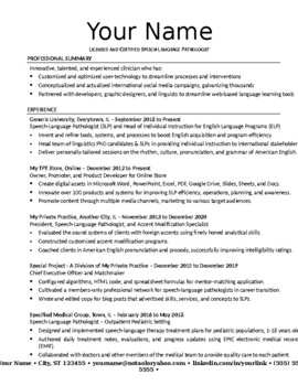 Use my SLP Resume as a Template TpT