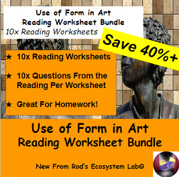 Preview of Use of Form in Art Reading Worksheet Bundle **Editable**