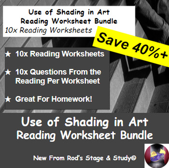 Preview of Use of Shade in Art Reading Worksheet Bundle **Editable**
