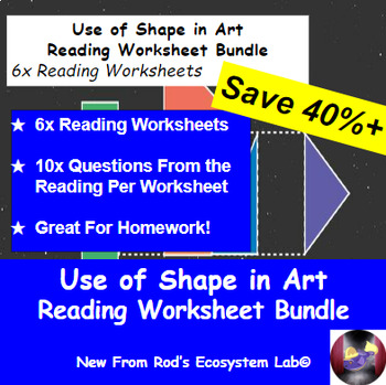 Preview of Use of Shape in Art Reading Worksheet Bundle **Editable**