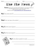 Use the News - Current Events Article Worksheet/Homework