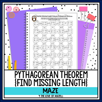 Preview of Pythagorean Theorem Maze