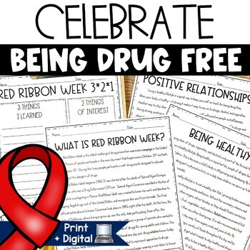 Preview of Drug Awareness Activities Coloring Page {Use with Red Ribbon Week}