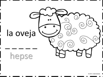 bilingual spanish coloring book farm animals theme by Bilingual Spanish ...