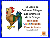 bilingual spanish coloring book farm animals theme