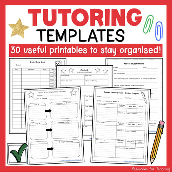 Preview of Useful Printables and Templates for Tutoring