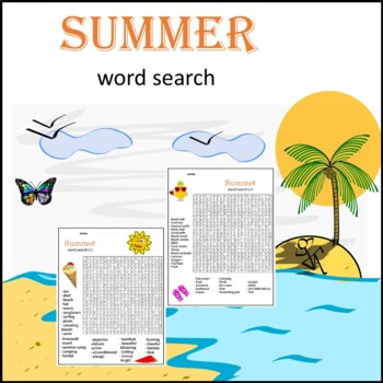Preview of End-of-Year Summer Word Search: Vocabulary Review & Engaging Activity