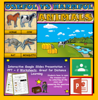 Useful vs Harmful Animals: Google Slides+ PPT Version+ 2 Printable