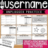 Username Practice Booklet - 13 Low-Prep Unplugged Activities