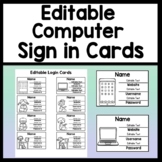 Student Password Cards-Editable! {8 Designs} {Student Login Sheets}
