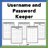 Username and Password Keeper - Username and Password Templ