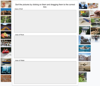 Preview of Uses of Soil, Rocks, and Water Digital Sort TEKS K.7C and 1.7C