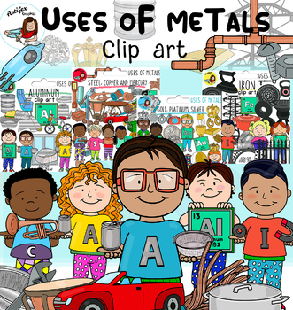 Preview of Metals clip art-Uses of metals-  146 items!
