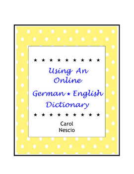 Preview of Using A German-English Dictionary ~ German Vocabulary Activity