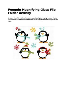 Preview of Using A Magnifying Glass a file folder activity