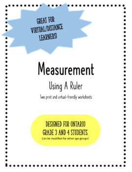 Preview of Using A Ruler: Practicing Linear Measurement *Virtual or Printable Worksheets*
