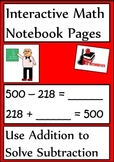 Using Addition to Solve Subtraction Lesson for Interactive Math Notebooks