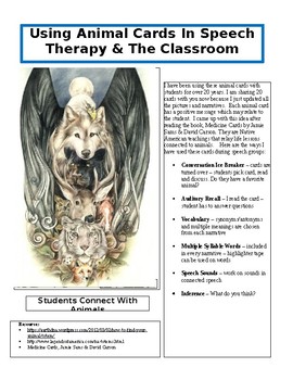 Preview of Animal Cards In Speech Therapy & The Classroom