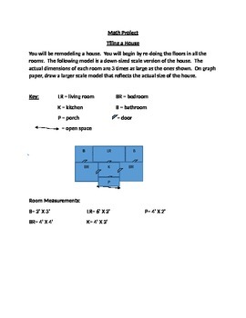 Preview of Using Area, Perimeter, Problem Solving to Tile a House