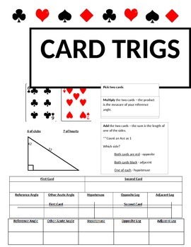 Preview of Using Cards for Trig Ratios